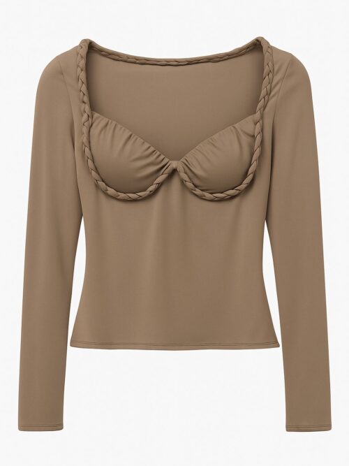 Camiseta Escote Trenzado